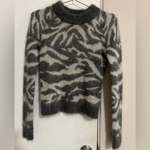AllSaints Cropped Animal Tiger Jumper/sweater mohair & wool.